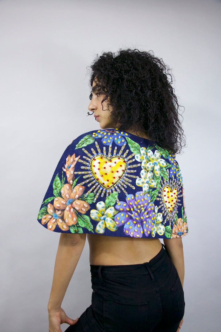 CORAZONES FLORES TALLA S